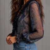 Elise | Chiffon bluzon s baroknom čipkom i zatvaračem