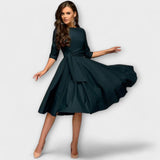 Ana - Elegantna Midi Haljina s Pojasom