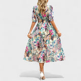 Clara - Elegantna Midi Cvjetna Haljina