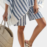 Salomé - Prugasti Set Bluza i Šortsevi